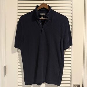 H&M Blue Polo Shirt with Textured Fabric